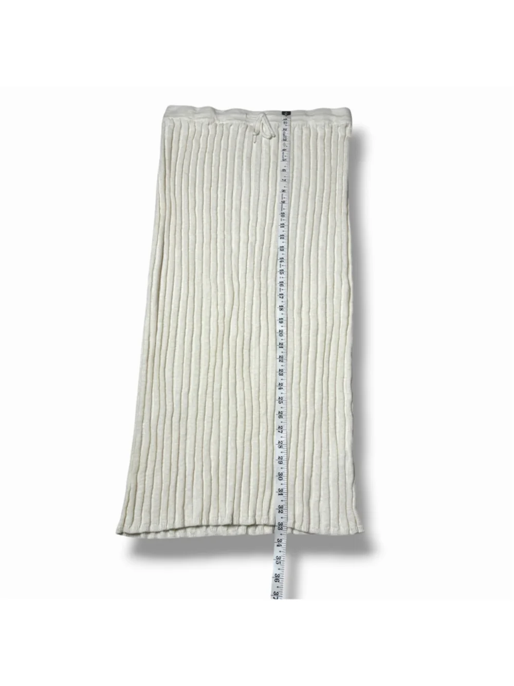 FREE PEOPLE Beach Ivory Veda Ribbed Rib Knit Skirt Midi Maxi Skirt Large NWOT